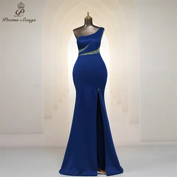 Синее вечернее платье с прозрачной талией, vestidos formales, vestidos de fiesta, халат для свадебного вечера, длинное платье для выпускного вечера