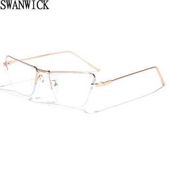 Очки Swanwick в синей светозащитной оправе, квадратные мужские очки с прозрачными линзами, оправа для очков 