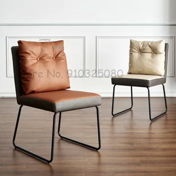 Итальянские простые стулья для гостиной, Обеденные Стулья, Балкон, Гостиная, Стул с одной спинкой, Кожаное кресло для отдыха, CN