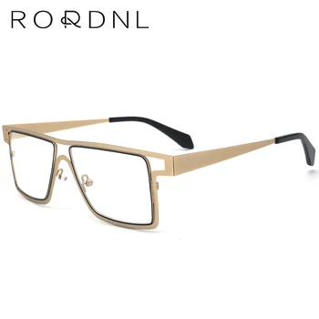 Квадратные оптические очки для мужчин в оправе Оптом, фирменные очки для близорукости, Очки из сплава по рецепту, Высококачественные очки