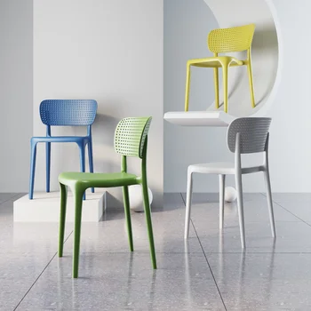 Обеденный стул Уличные Пластиковые обеденные стулья со складывающейся спинкой Стулья для кухни Домашний современный минималистичный обеденный стул Nordic