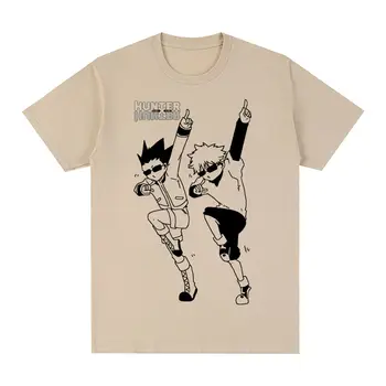 Hunter X Hunter Винтажная футболка Модная Хип-Хоп Harajuku Хлопковая Забавная Японская Аниме Мужская футболка Новая Футболка Женские Топы