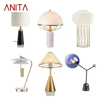 ANITA Современные керамические настольные лампы для прикроватных тумбочек, разнообразного дизайна, Настольные лампы E27, Домашнее светодиодное украшение, Фойе, гостиная, Отель
