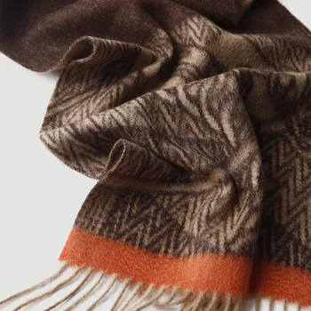 Двусторонний жаккардовый кашемировый шарф, Женская зимне-осенняя шаль двойного назначения, Внутренняя Монголия, утолщенная теплая кашемировая Пашмина