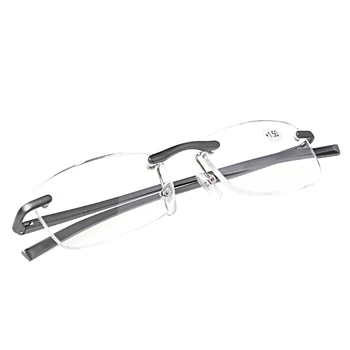 Алюминиевые металлические очки для чтения Унисекс + 1,0 ~ + 3,5 Без прочной оправы Аксессуар для пожилых людей, гаджет для книг и журналов