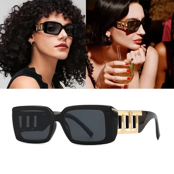 2023 NWE солнцезащитные очки большого размера женские мужские квадратные черные оттенки, сексуальные солнцезащитные очки с градиентом, украшение роскошного бренда UV400