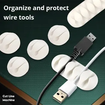 Устройство для намотки кабеля, силиконовый USB-кабель, зажимы для аккуратного управления на рабочем столе, Держатель кабеля для мыши, органайзер для наушников