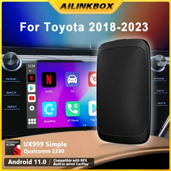 Carplay Wireless Android Auto Tv Box 2023 YouTube IPTV Netflix Car Play Android 11 System UX999 Simple для Toyota Corolla Camry