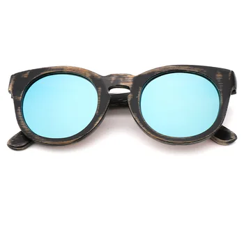 Бамбуковые детские круглые солнцезащитные очки Деревянные поляризованные солнцезащитные очки для детей UV400