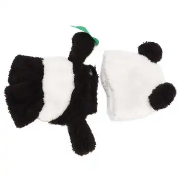 Костюм панды для Хэллоуина, мягкий рождественский костюм собаки изысканного дизайна с кепкой для собак малого и среднего размера, пальто