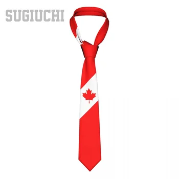 Эмблема флага Канады, Мужские и женские галстуки, повседневные костюмы с клетчатым галстуком, Приталенный деловой галстук для свадебной вечеринки Gravatas