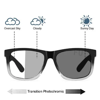 Переходные фотохромные очки для чтения с квадратной оправой, полнообъективные Очки для чтения для мужчин и женщин, солнцезащитные очки для улицы, ридеры FML