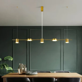 Современные люстры в скандинавском стиле, креативный обеденный стол, Подвесной светильник с регулируемой яркостью для бара ресторана