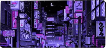 Темно-фиолетовый японский аниме Ретро коврик для мыши Vaporwave Компьютерный коврик для коленей Настольный коврик Аниме Коврик для мыши Kawaii Большой игровой коврик