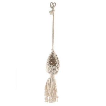 Воздушная вешалка для растений в стиле макраме в стиле бохо, Тилландсия, подвесная корзина, веревочный держатель, цветок для домашнего декора (10 см)