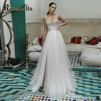 ROSABELLA Гламурные Сексуальные Свадебные платья с кристаллами Для женщин и аппликацией Vestidos De Novia Brautmode Personized Plus
