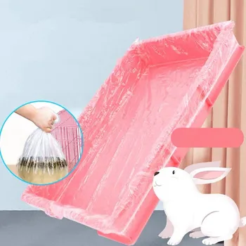 Одноразовый пластиковый чехол для кошек, Защитная пленка, легко снимается, Домашнее животное, Кролик, Морская свинка, Клетка, Аксессуары для туалетных принадлежностей