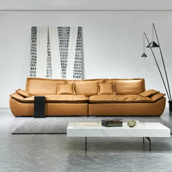Итальянская минималистская пуховая ткань простой скандинавский диван для гостиной технологичная ткань встроенный парусный диван