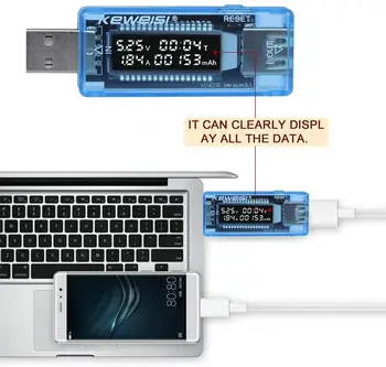 Тестер USB-зарядного устройства, Измеритель напряжения, тока, Вольтметр, Амперметр, Тестер емкости аккумулятора, Мобильный детектор мощности
