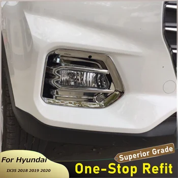 Для Hyundai ix35 IX35 2018 2019 2020 Накладки на противотуманные фары переднего бампера автомобиля ABS Наклейка на рамку крышки головного противотуманного фонаря