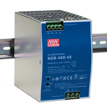 Mean Well 480 Вт 48 В постоянного тока 10А для монтажа на DIN-рейку, тип импульсного источника питания NDR-480-48