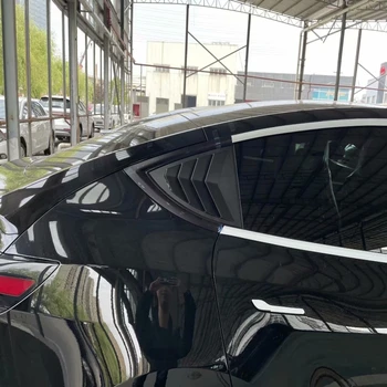 Для Tesla модель Y 2021 Наружное автомобильное жалюзи на заднее стекло, крышка жалюзи, задний спойлер, боковые треугольные накладки, 2 шт.