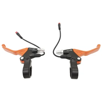 Правый и левый Оранжево-желтый Рычаги тормоза электрического Скутера с Сиденьем зеркала заднего вида