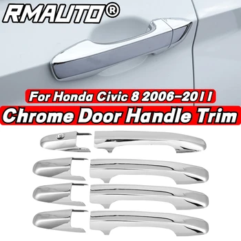 8 шт., хромированная накладка на внешнюю дверную ручку автомобиля, декоративная накладка для Honda Civic 8 2006-2011