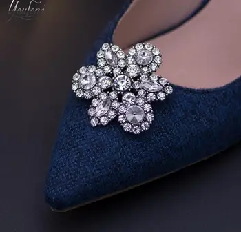 (1 пара /лот) Модные высококлассные аксессуары для обуви эллиптической формы с бриллиантами, украшенные бриллиантами, украшенные бриллиантами в Европе и Америке.