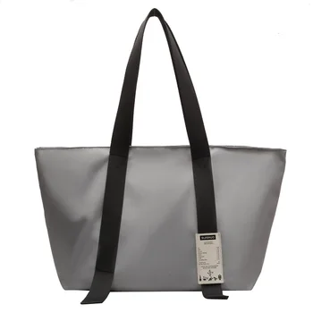 2023 Новая модная женская сумка из водонепроницаемой ткани Оксфорд, большая вместительная однотонная сумка-тоут, сумка через плечо, женская сумка