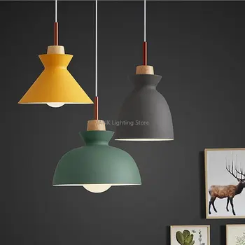 Современная креативная минималистичная дизайнерская люстра из массива дерева спальня кабинет Makaron светодиодный подвесной светильник лампы для украшения дома