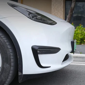 2шт Боковых передних противотуманных фар, Накладка для бровей, Декоративная наклейка для Tesla Модель 3 Y 2017-2023 ABS Пластик