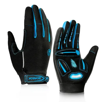 Зимние велосипедные перчатки с сенсорным экраном на весь палец, велосипедные перчатки с амортизацией, велосипедные перчатки, нескользящие Перчатки для горных велосипедов, мужские, женские