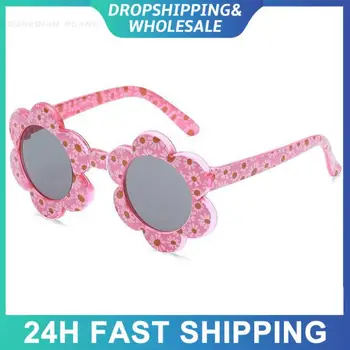 Креативные цветочные детские очки Круглые солнцезащитные очки для девочек И мальчиков Милые Детские очки Прекрасные Детские солнцезащитные очки на открытом воздухе
