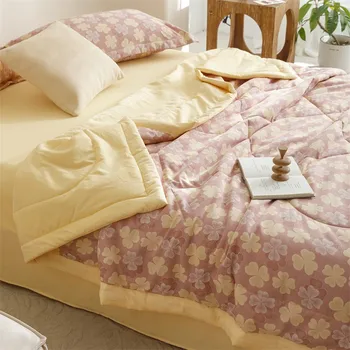 Летнее одеяло, Стеганое одеяло с кондиционером, Механическая стирка, Одноместное Двуспальное одеяло, Стеганое одеяло для кровати, Мягкое одеяло для взрослых, матери и детей