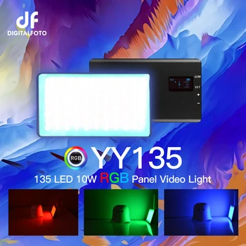 DigitalFoto YY135 RGB Карманная Светодиодная панель с Подсветкой из сплава 2500-8500K, Встроенная Батарея для видеоблогинга DSLR YouTube в прямом эфире