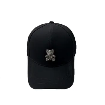 Летние шляпы для женщин 2023 Бейсбол милый медведь бейсболка Корея новый жесткий верх для защиты от Солнца мода утка язык шляпа Женская шапка