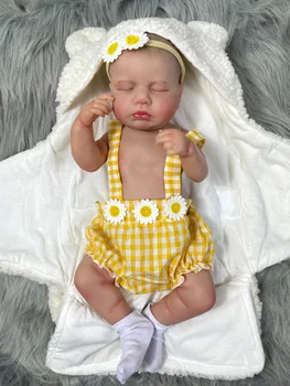 20-дюймовая кукла для новорожденной девочки, Мягкое приятное тело, Loulou Sleeping, реалистичная 3D-кожа с видимыми венами, высококачественная кукла ручной работы