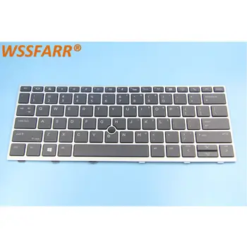 Новая американская Клавиатура для ноутбука с подсветкой HP 730 g5 735 G5 830 G5 836 G5 с Точкой мыши L07666-001 в серебристой рамке