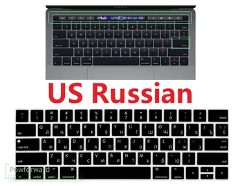 США Русский Россия для MacBook Pro Touch Bar 13 15 2019 2018 2017 A2159 A1989 A1990 A1706 A1707 Кожа Крышки Клавиатуры ноутбука