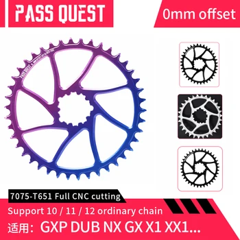 PASS QUEST GXP 0 мм Смещенное Широкое Узкозубое Звездное Колесо 28-48 Т Круглый Диск Для SRAM NX GX XX1 Eagle MTB Велосипедное Коленчатое Колесо