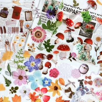 40 X Ретро Природа Цветы Листья JunkJournal Декоративные наклейки Kawaii Наклейка для Скрапбукинга Дневник Канцелярский Альбом