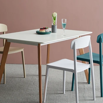 Обеденный стул Современный минималистичный Скандинавский Пластиковый стул Обеденный стол и стул для домашнего ресторана, Утолщенный табурет, кресло для взрослых