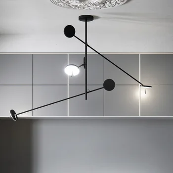 Светодиодная люстра Arm в скандинавском стиле, дизайнерская минималистичная лампа, вращающийся светильник, подвесной светильник для гостиной, столовой, прихожей