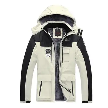 Мужской размер 8XL, повседневная свободная куртка с несколькими карманами, мужская уличная ветрозащитная теплая куртка в стиле милитари, Новая зимняя шерстяная толстая парка с капюшоном