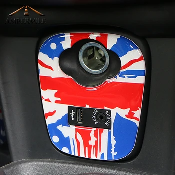 Автомобильный Прикуриватель USB AUX Консоль Панель Крышка Наклейки Украшение для Mini Cooper JCW F55 F56 Аксессуары Для Интерьера