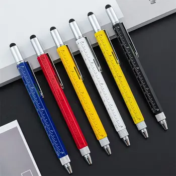 многофункциональная емкостная ручка 6в1 с отверткой 1,0 мм, шариковая ручка для заправки экрана, сенсорная ручка для деревообработки, канцелярские принадлежности