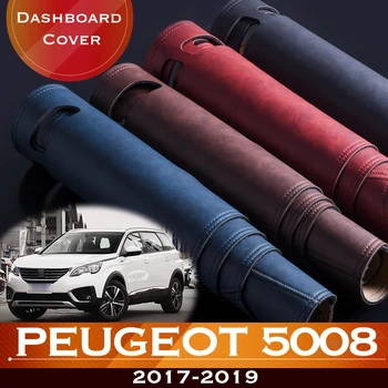 Для Peugeot 5008 2017-2019 Приборная панель автомобиля, избегающая освещения, приборная платформа, крышка стола, кожаный противоскользящий коврик, Аксессуары