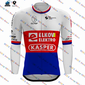 2023 Elkov Kasper Чехия Ветрозащитная Мужская Зимняя Велосипедная Майка С Длинным рукавом Rode Bike Mtb Maillot Ropa