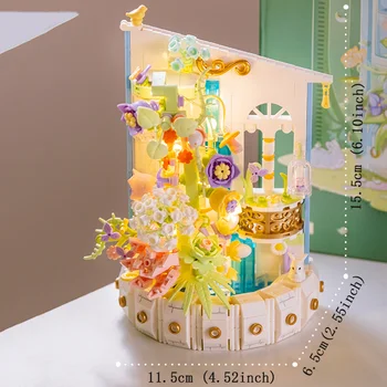 Мини-модель Бонсай из кирпичей с подсветкой, креативная Ботаническая коллекция мини-частиц 